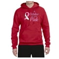 thumbnail image 2 of In October We Wear Pink Awareness Unisex Graphic Hoodie Sweatshirt, Red, Large, 2 of 3