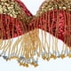 thumbnail image 3 of de danza del vientre para mujer, con borlas y lentejuelas, ropa de baile para actuación de carnaval rojo BLESIY Sujetador para danza del vientre, 3 of 8