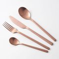 thumbnail image 7 of Scheam 5 Pcs Matte Satin Finish Flatware,Stainless Steel Tableware Set,Mirror Polished Cutlery Set,Knives Forks and Spoons Set for Home Kitchen Restaurant, Dishwasher Safe (Rose Gold), 7 of 7