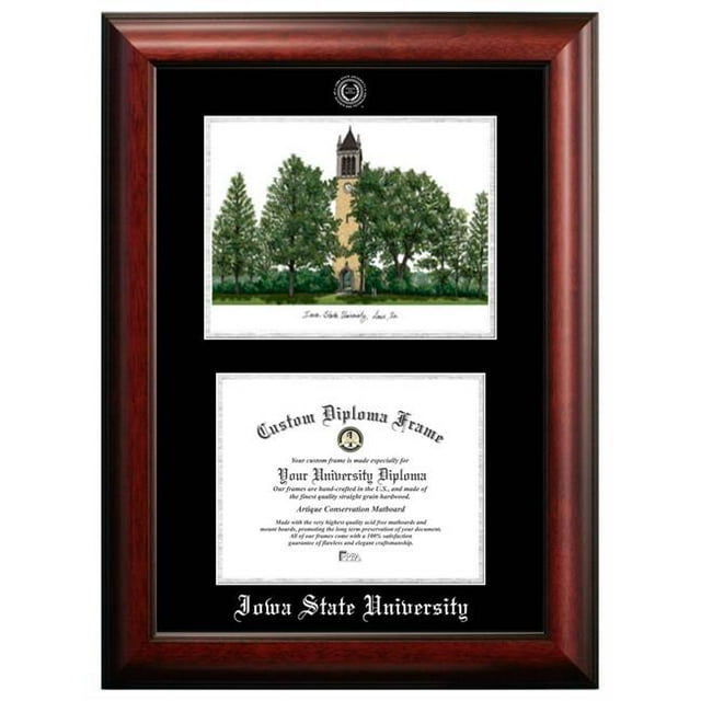 Campus Images IA998LSED-1185 11 x 8.5 in. Iowa State University Silver Embossed Diploma Frame with Lithograph