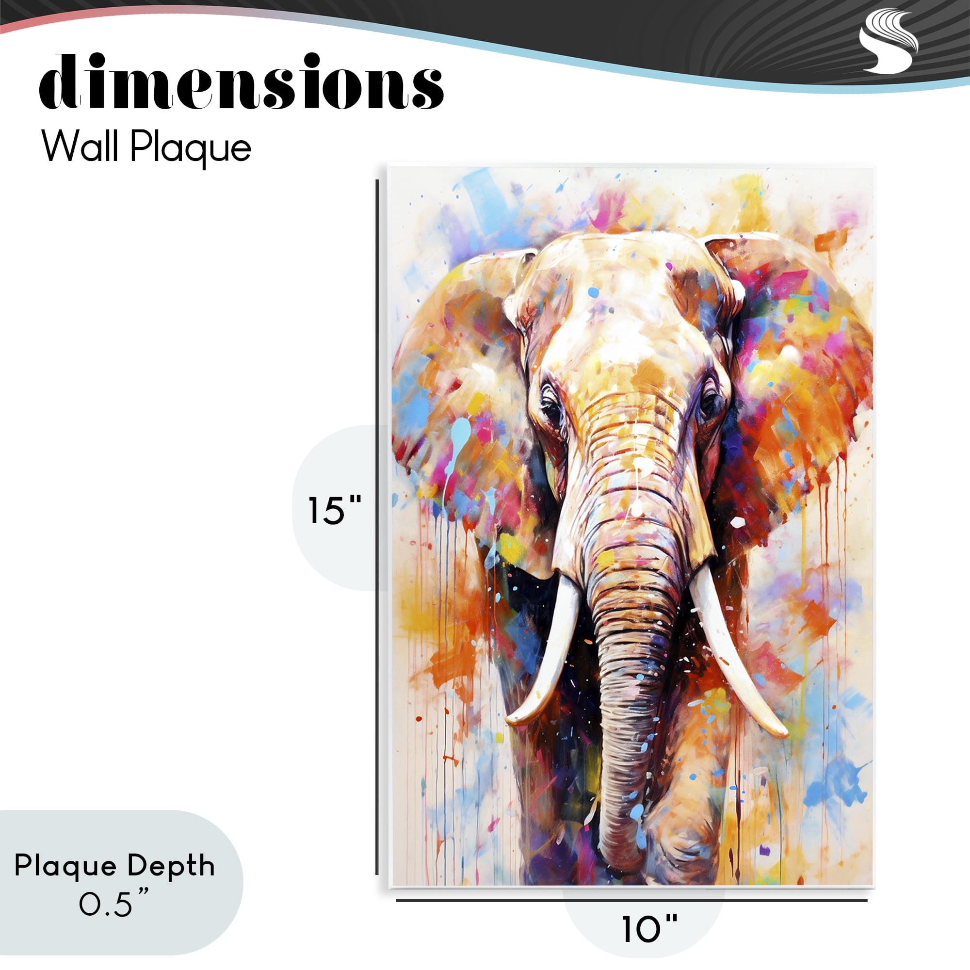 Stupell Industries Wild Elephant Bull Wall Plaque Art, design by Ray Powers