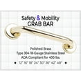 thumbnail image 2 of Bathroom Safety Grab Bar for Shower Toilet Tub - Polished Brass/ADA/304 Stainless Steel/Knurled/ 48", 2 of 5