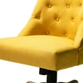 thumbnail image 6 of 14 Karat Home Swivel Office Chair with Tuft Back, Modern Armless Task Chair with Solid Wood Five-Pronged Base, Mustard, 6 of 10