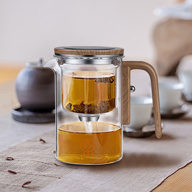 Antqov Rodless Teapot Lazy Tea Set Tea Water Separation Cup Glass Inner Bladder Magnetic Suction Floating Cup, Home Accessories