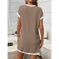 thumbnail image 2 of Women Casual A Line Dress Loose Fit Short Sleeve Round Neck Mid Length Summer Everyday Wear, 2 of 7