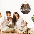 thumbnail image 5 of Eveokoki 11" Merry Sign Christmas Decoration Wooden Christmas Wreaths for Front Door Christmas Decor for Home Wall Farmhouse Holiday Outdoor Indoor, 5 of 5