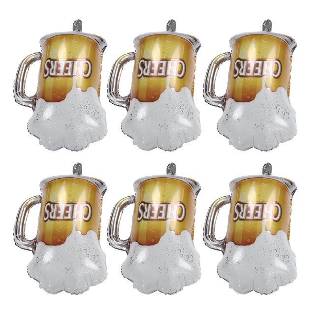 Beer Mug Balloon, Birthday Cake Decoration Large Balloon Durable Reusable 10 Pcs for Anniversary for Birthday for Wedding
