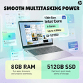 thumbnail image 4 of HP 2026 Touchscreen Laptop for Student and Business, Intel 13th Core i3‑1315U (Up to 4.5GHz), Windows 11 Pro, Copilot AI, Numeric Keyboard, Wi‑Fi 6 (8GB RAM | 512GB SSD), 4 of 9