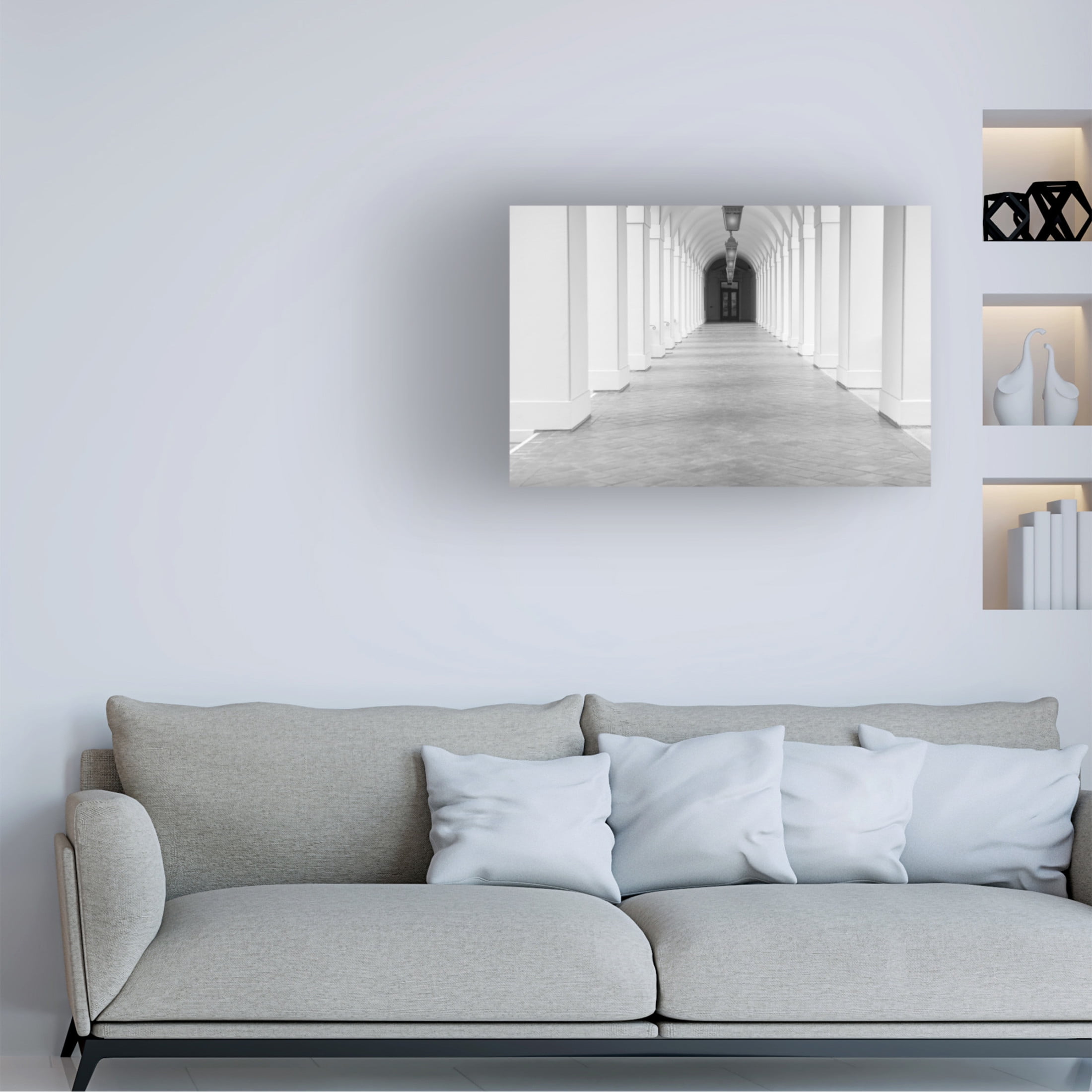 Canvas Wall Art - Lori Hutchison 'City Hall' Wall Art for Living Room, Bedroom, or Office Décor by Trademark Fine Art - 32 x 22 Inches