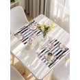thumbnail image 5 of Bunny Easter Placemats Set of 6, Spring Floral Eggs Farmhouse Striped Placemats for Dining Table, Place Mats for Kitchen Tabletop, Waterproof Wipeable Dining Table Mats Set, 5 of 9