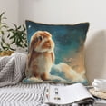 thumbnail image 4 of KLL Starry Sky Cloud Cute Rabbit Decorative Throw Pillow Covers Velvet Soft for Couch Sofa Bedroom Living Room Outdoor (No pillow core)- 16"x16", 4 of 5