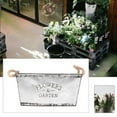 thumbnail image 3 of Flower Bucket Iron Sheet Flower Bucket Dried Flowers Storage Bucket for Shop (Silver, Medium Size), 3 of 8