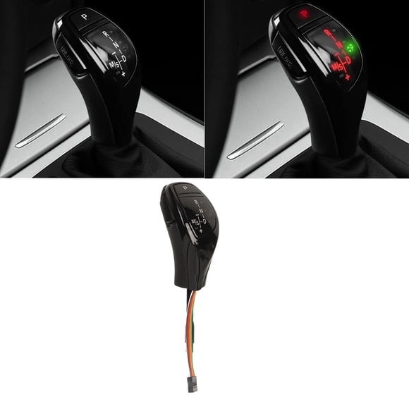 Car Gear Shift LHD Automatic LED Gear Shift Knob Retrofit Kit, LED Gear Shift Knob Thumb Type Shifter Lever Head Retrofit Kit with One Click Start Button for E90 E91 E92 E93 LHD