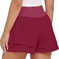 thumbnail image 4 of Summer High Waist Women Active Sport Casual Shorts Ruffle Pants, 4 of 5