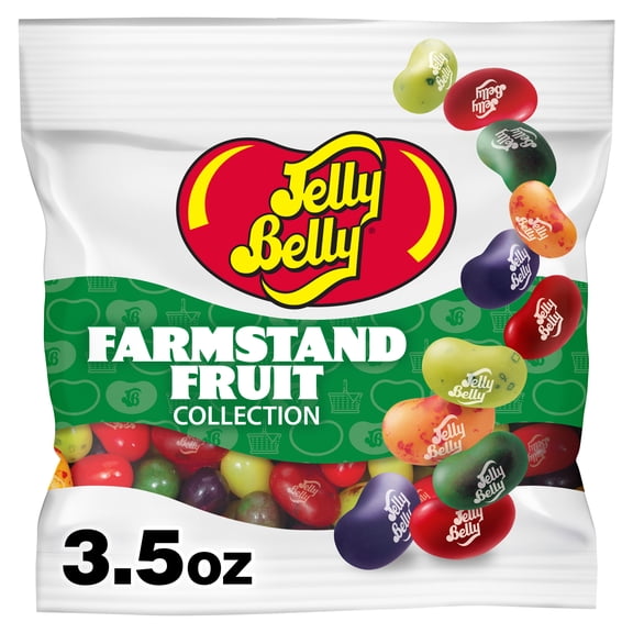 Jelly Belly Farmstand Fruit Jelly Bean Collection - 3.5 oz Grab & Go® Bag, 12-Count Case - Genuine, Official, Straight from the Source