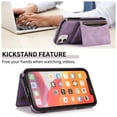 thumbnail image 3 of Decase Leather Wallet Case for iPhone 11 with Kickstand Card Slots Magnetic Button Shockproof Business Style Case For iPhone 11,Purple, 3 of 6