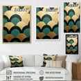 thumbnail image 4 of Designart "Golden Arches In Emerald" Abstract Shapes Floater Framed Canvas Prints, 4 of 5