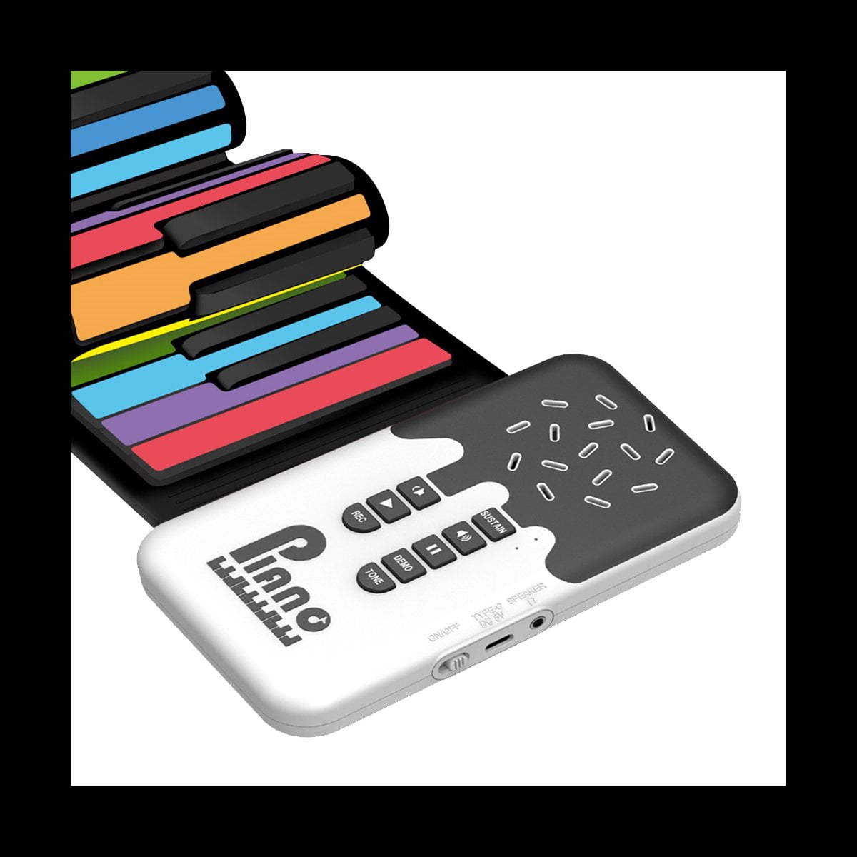 49 Keys Digital Keyboard Flexible Roll Up Piano with Loud Speaker Electronic Hand Roll Piano for Music Lovers Beginners