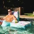 thumbnail image 6 of Big Joe Captain's Caddie No Inflation Needed Pool Float Drink Holder, Tropical Hibiscus Aqua Double Sided Mesh, Quick Draining Fabric, 2 feet, 6 of 9