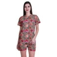 thumbnail image 1 of Moomaya Printed Tees Shorts Pajamas Set For Women Sleepwear Pjs For Girls, 1 of 6