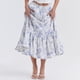 thumbnail image 3 of Falda Larga Falda básica con estampado floral Dobladillo con volantes Media pantorrilla Traje diario (Azul M) Ygjytge para Mujer Azul T 3EG, 3 of 7