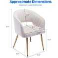 thumbnail image 2 of Velvet Dining Room Chairs - Upholstered Gold Chair with Hollow Back, Modern Design, Gold Legs, Accent Armrests - Perfect for Kitchen, Living Room, Reception - White (1PC), 2 of 7