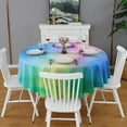thumbnail image 2 of Rainbow Tie Dye Cloud Round Tablecloth 60"x60",Wrinkle Wipeable Table Cloth for Kitchen Dining Room Picnic Patio Party, 2 of 6