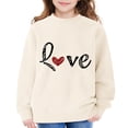 thumbnail image 4 of Girls Sweatshirt Love Letter Graphic Pullover Tops Casual Comfy Crewneck Long Sleeve Kids Fall Winter Cute Trendy Clothes, 4 of 7