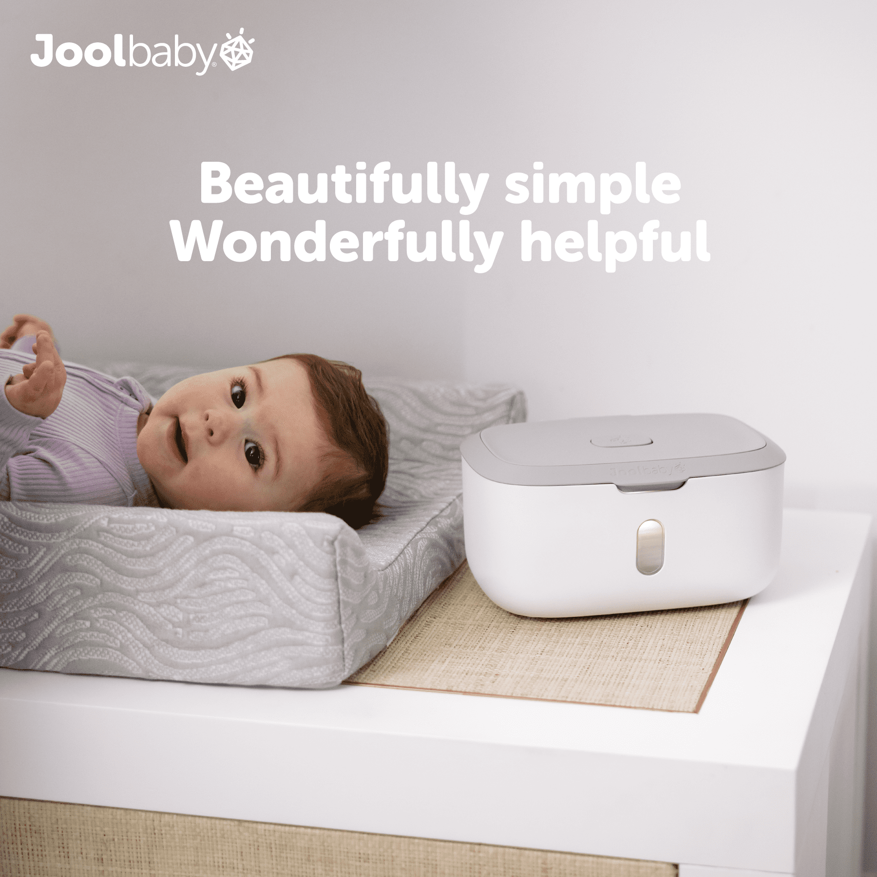 Jool Baby Wipes Dispenser with Built-in Nightlight (Gray)