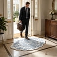 thumbnail image 6 of Blue Medallion Bathroom Rug 20x32 Inch, Non Slip Cotton Bath Mat, Soft Absorbent Floor Mat Carpet, Washable Entryway Kitchen Decorative Rug, 6 of 9