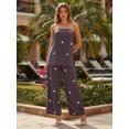thumbnail image 5 of LMLYSoH Women's 2 Piece Casual Outfits Sleeveless Dot Print Tube Tops Wide Leg Pants Sets, 5 of 7