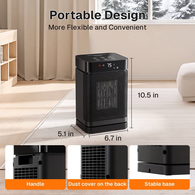 Oscillating Space Heater with Remote, 1500W photo 6
