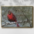 thumbnail image 2 of Cardinal in Snow I - Framed Gallery Wrapped Holiday Canvas - 27 x 41 - Gold Frame, 2 of 8