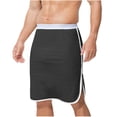 thumbnail image 5 of KeShDi Shorts Men Bathrobe Sleep Bottoms Microfiber Pajamas Sleepy Skirts Cover Up Man Solid-Color Loose Casual Unnoticeable Pajamas Crotch Underwear Nightgown Skirt-Pants Black XL, 5 of 5