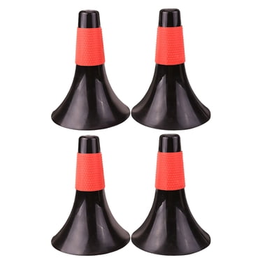 4 Pcs Cônes Marqueurs Noirs Forte Résistance Cônes Corne Signe Baril Patinage Base Plate Cône Coupe-Vent Obstacle de Football (Style Couverture Rouge)