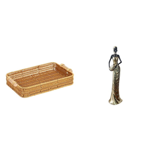 Cesta De Frutas Tejida, Cuenco Para Aperitivos, Plato Para Pan, Figura Africana, Estatua De Dama Tribal, Artesanía Vintage, Escultura Decorativa, Adorno Para Decoración Del Hogar