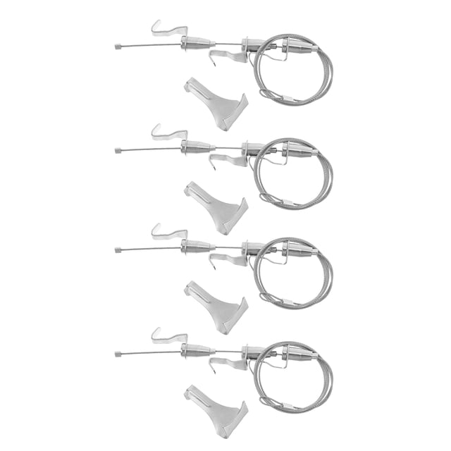 ETHZZLE Ensemble de 4 Fils Suspendus pour Cadre Photo avec Crochets Ajustables, Plaqué Argent, Conception Robuste