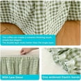 thumbnail image 4 of Green Gingham Wrap Around Ruffled Bed Skirt with Lace Decor, Plaid Grid Adjustable Elastic Dust Ruffles for Queen Bed, 15 Inch Drop Farmhouse Cottage Pleated Bed Frame Cover(Green Gingham, Queen), 4 of 6
