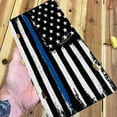thumbnail image 5 of Yehwow Black Flag with Blue Line Metal Car Plate Decorative Aluminum License Plate Tag Sign, 5 of 5