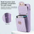 thumbnail image 3 of Dteck Wallet Crossbody Case for iPhone 14 Pro, Shockproof Leather Card Pocket Fashion Bag Case Heavy Duty Rubber Kickstand Cover with Shoulder Strap, Purple, 3 of 8