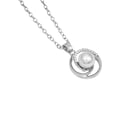 thumbnail image 3 of MasteelfCA 1Pc Flower Pearl Pattern Necklace Silver Short Simple Beautiful Decorative Metal Necklace for Woman(Silver), 3 of 7