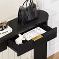 thumbnail image 4 of 70.1" Wavy-Patterned Storage Table with Drawers, Slim Console Table Behind Sofa for Entryway Hallway Living Room, Black, 4 of 10