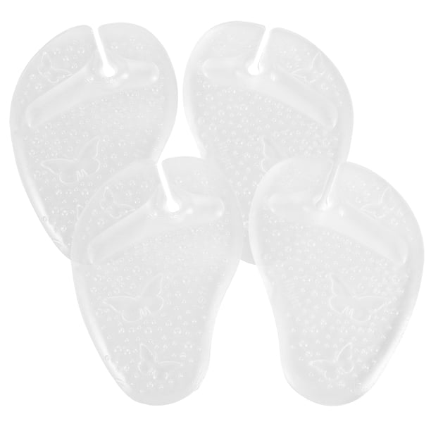 4 almohadillas de gel metatarsianas transparentes para sandalias de tiras, almohadillas antideslizantes para el antepié para mujeres y hombres