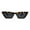 Tortoise Black, variant on Womens Narrow Rectangle Chic Plastic Cat Eye Sunglasses All Black