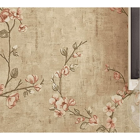 MOYISHI 3D Embossed Plum Peel & Stick Wallpaper Removable Shelving Paper for Covering Apartment Old Nightstand Bedroom 20.8''x118'' (Gold)