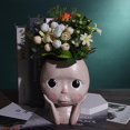thumbnail image 3 of Maceta con cara de niña, estatua de cabeza, macetas para plantas suculentas, maceta nórdica (B), 3 of 8