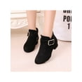 thumbnail image 6 of Eloshman Ankle Boots for Girls Chunky Heel Fashion Booties with Zip Black 1Y, 6 of 6