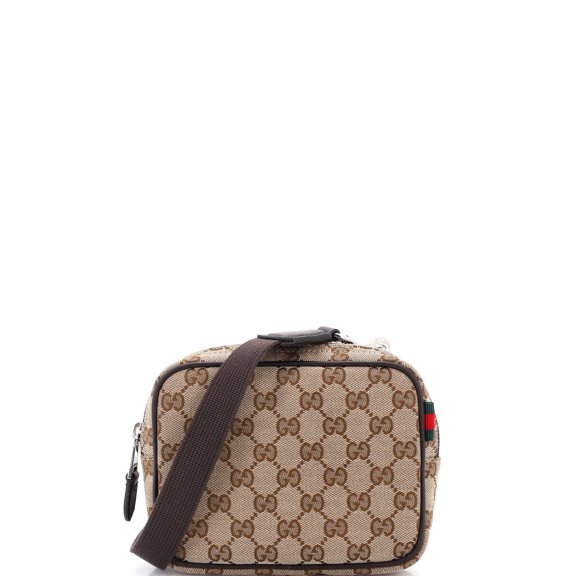 Pre-Owned Web Loop Camera Bag GG Canvas Mini By Rebag