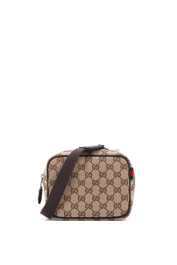 Pre-Owned Web Loop Camera Bag GG Canvas Mini By Rebag