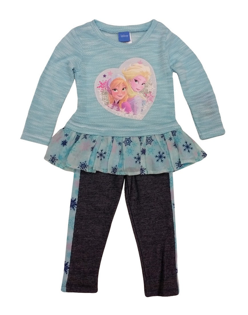 Frozen 2 Toddler Girls Turquoise 2pc Tops Size 2T 3T 4T 